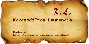 Korcsmáros Laurencia névjegykártya